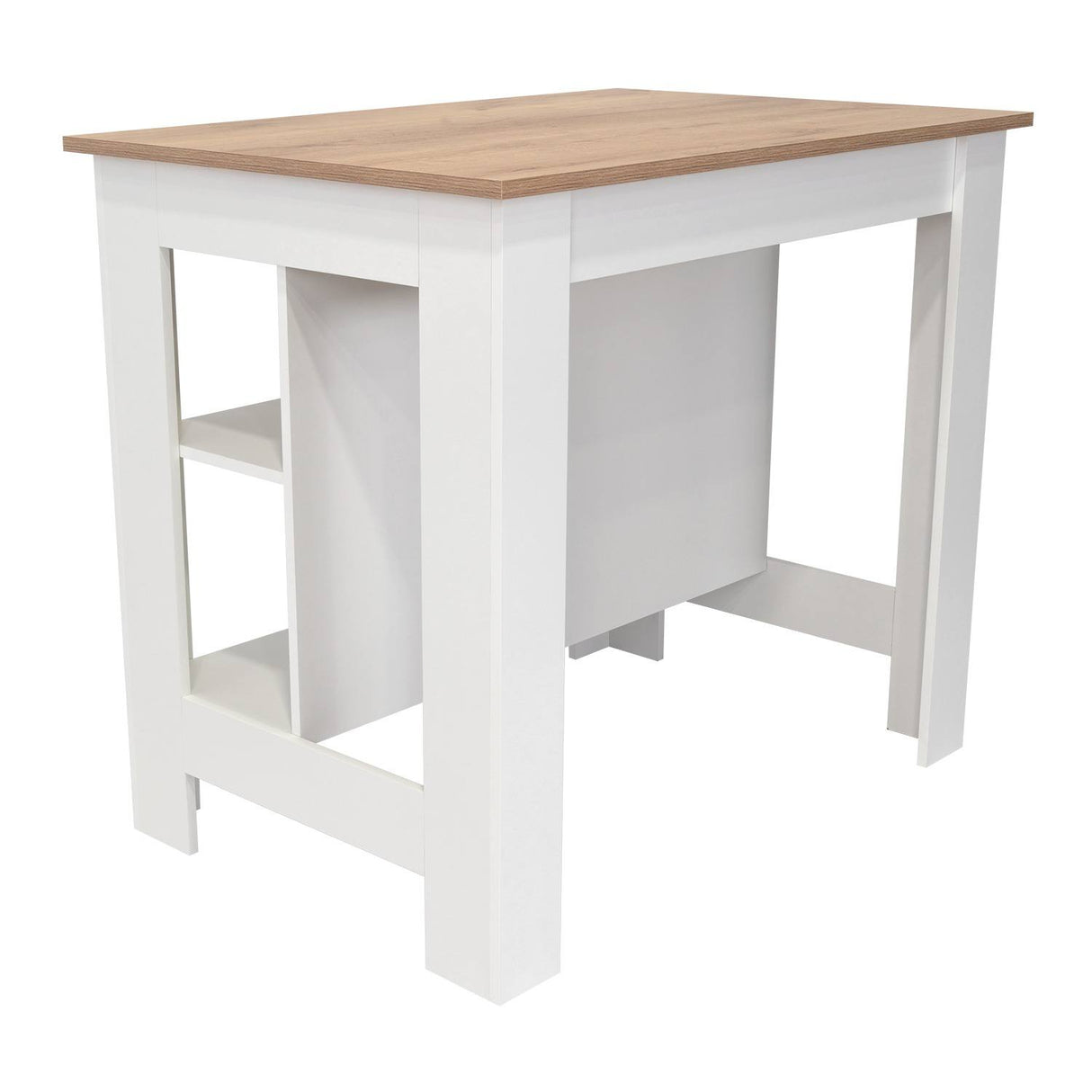 Mueble Auxiliar de Cocina Cala Blanco y Duna 103x90cm con Dos Entrepaños y con Tres Comportamientos - Muebles Organizadores | Bylmo