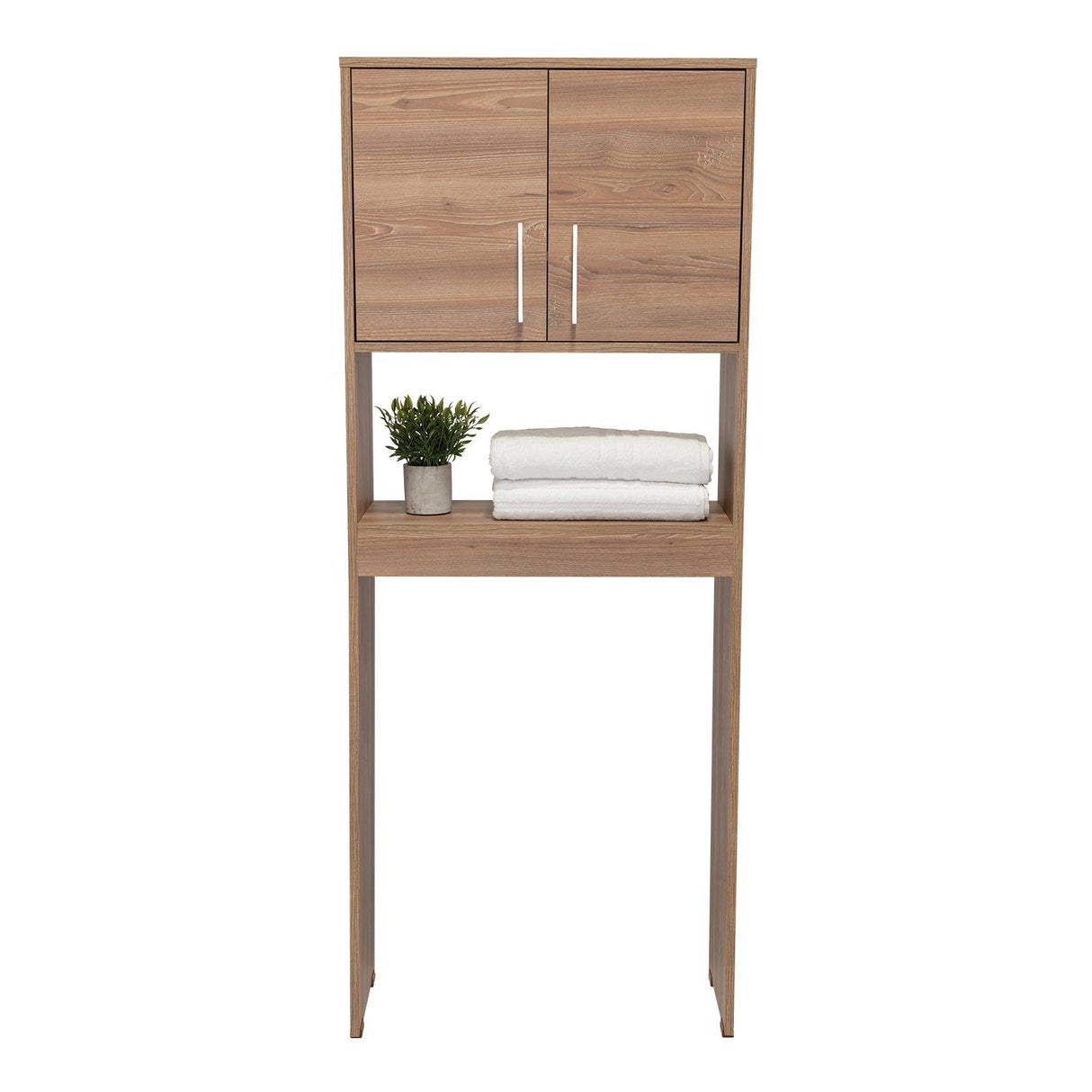 Optimizador de Baño Barcelona Miel 63x160cm sin Cajones y con Un Entrepaño - Gabinetes | Bylmo