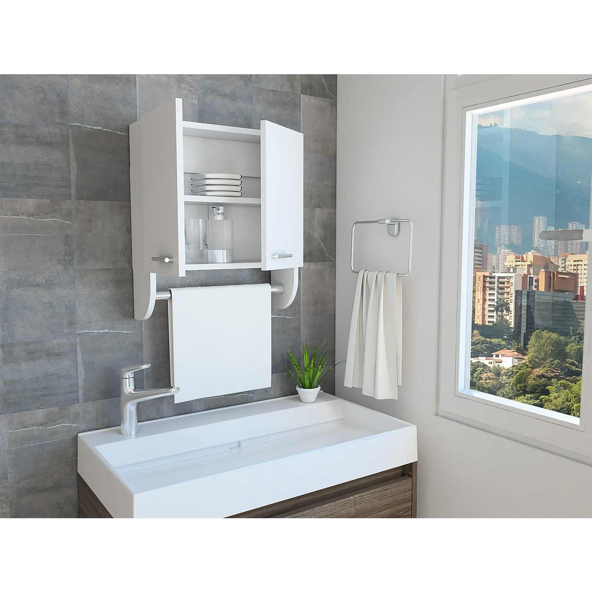 Gabinete de Baño Bath Blanco 50x45cm Cuadrado sin Espejo y con Dos Entrepaños - Gabinetes | Bylmo