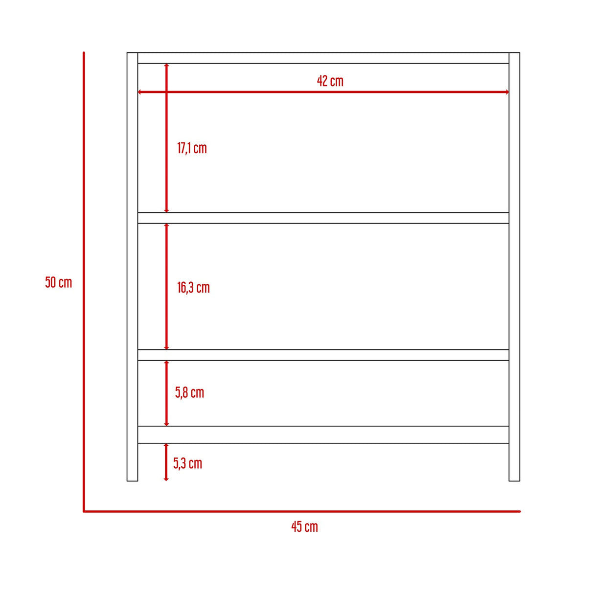 Gabinete de Baño Bath Blanco 50x45cm Cuadrado sin Espejo y con Dos Entrepaños - Gabinetes | Bylmo
