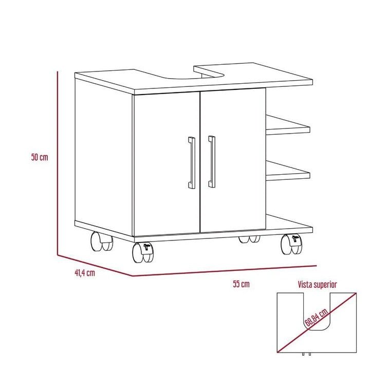 Mueble para Lavamanos Bath Rovere 55x50cm Individual sin Lavamanos con Dos Puertas - Gabinetes | Bylmo