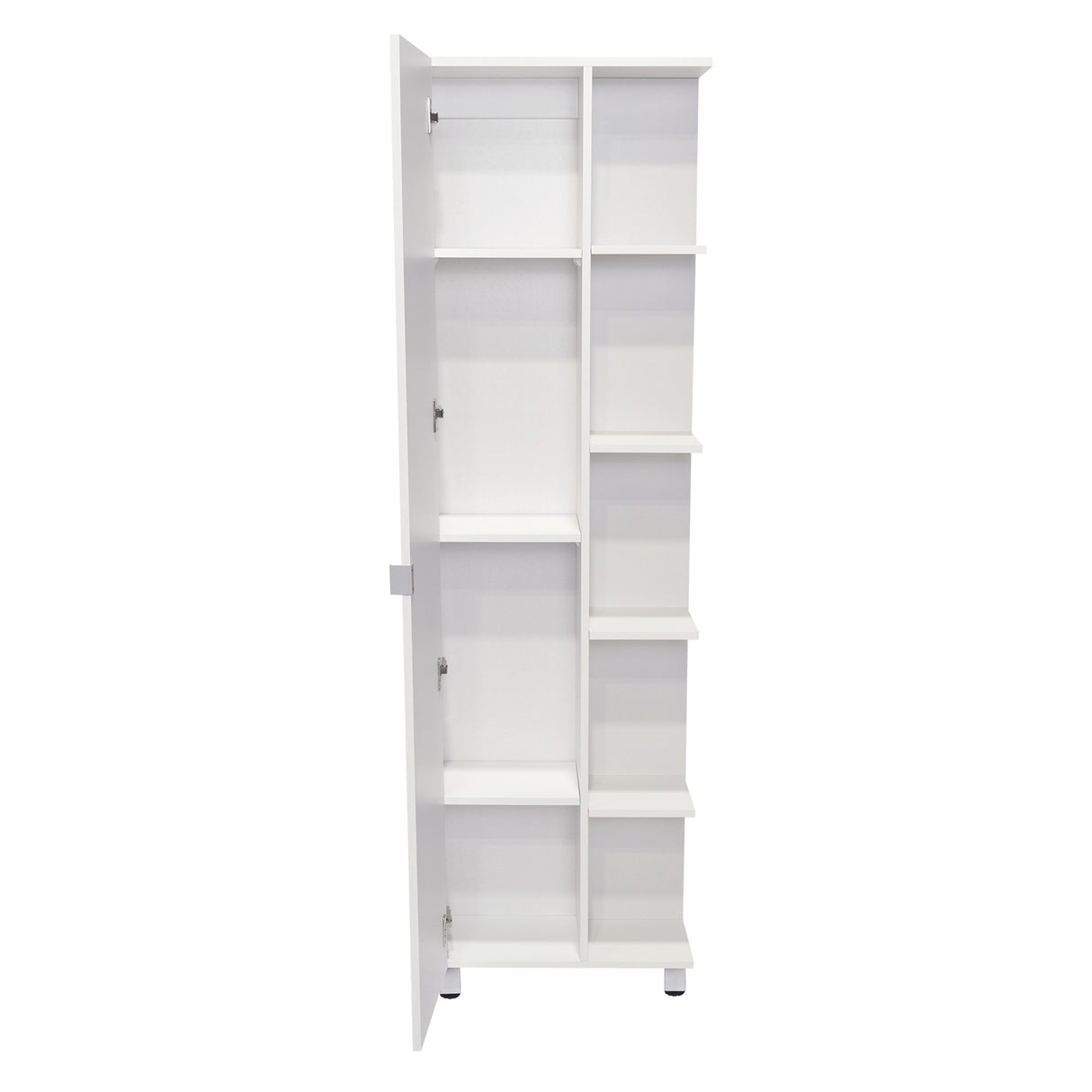 Mueble para Baño Esquinero Urano Blanco 51.2x158cm sin Cajones y con Cuatro Entrepaños - Gabinetes | Bylmo