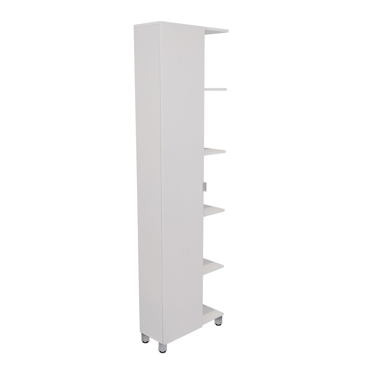 Mueble para Baño Esquinero Urano Blanco 51.2x158cm sin Cajones y con Cuatro Entrepaños - Gabinetes | Bylmo