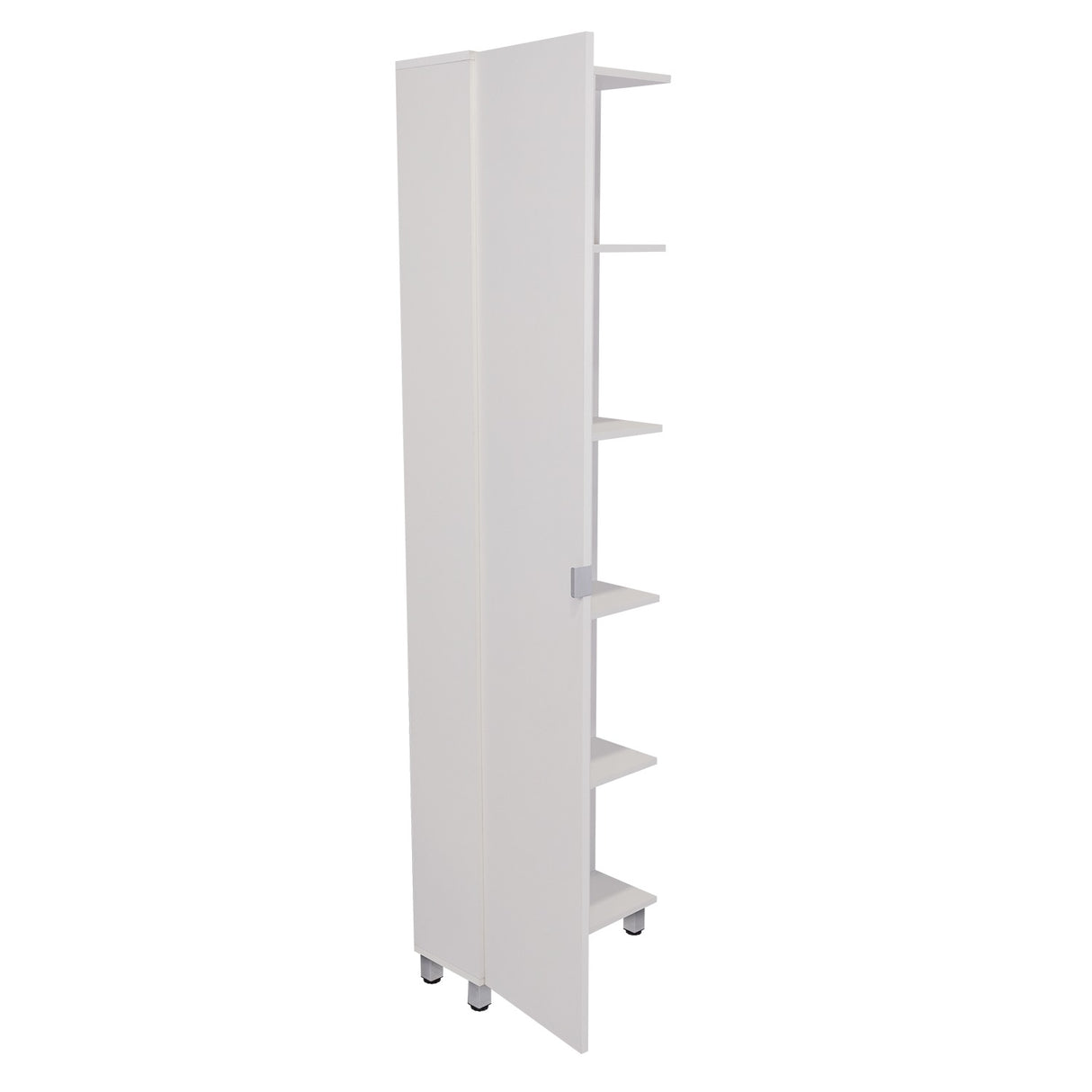 Mueble para Baño Esquinero Urano Blanco 51.2x158cm sin Cajones y con Cuatro Entrepaños - Gabinetes | Bylmo