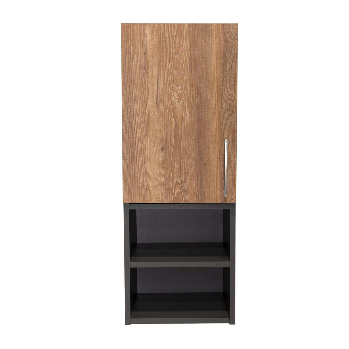 Gabinete de Baño Madrid Miel y Plomo 30x80cm Rectangular con Dos Entrepaños - Gabinetes | Bylmo