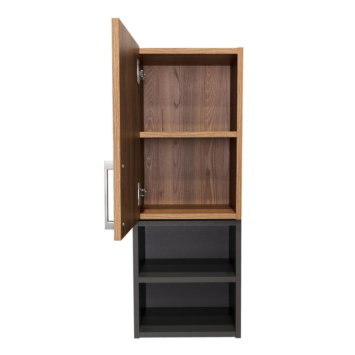 Gabinete de Baño Madrid Miel y Plomo 30x80cm Rectangular con Dos Entrepaños - Gabinetes | Bylmo