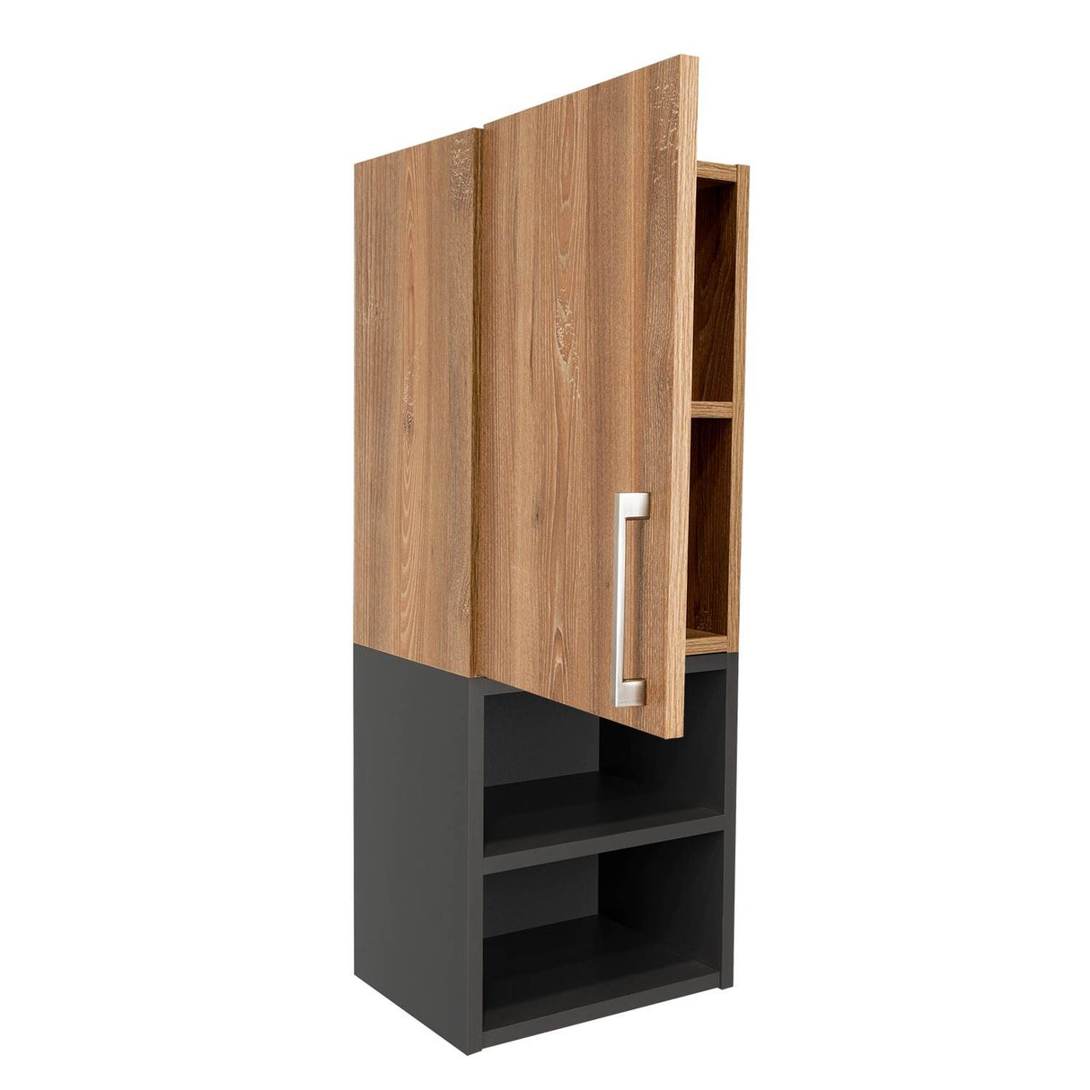 Gabinete de Baño Madrid Miel y Plomo 30x80cm Rectangular con Dos Entrepaños - Gabinetes | Bylmo