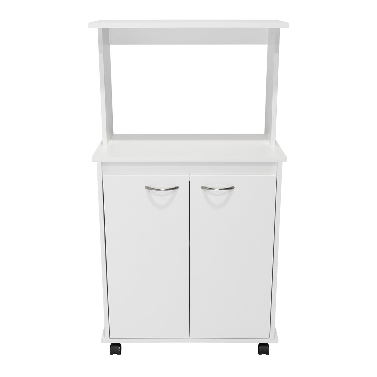 Mueble Microondas Blanco 63x113.5cm con Dos Entrepaños y Tres Compartimientos - Cocinas | Bylmo