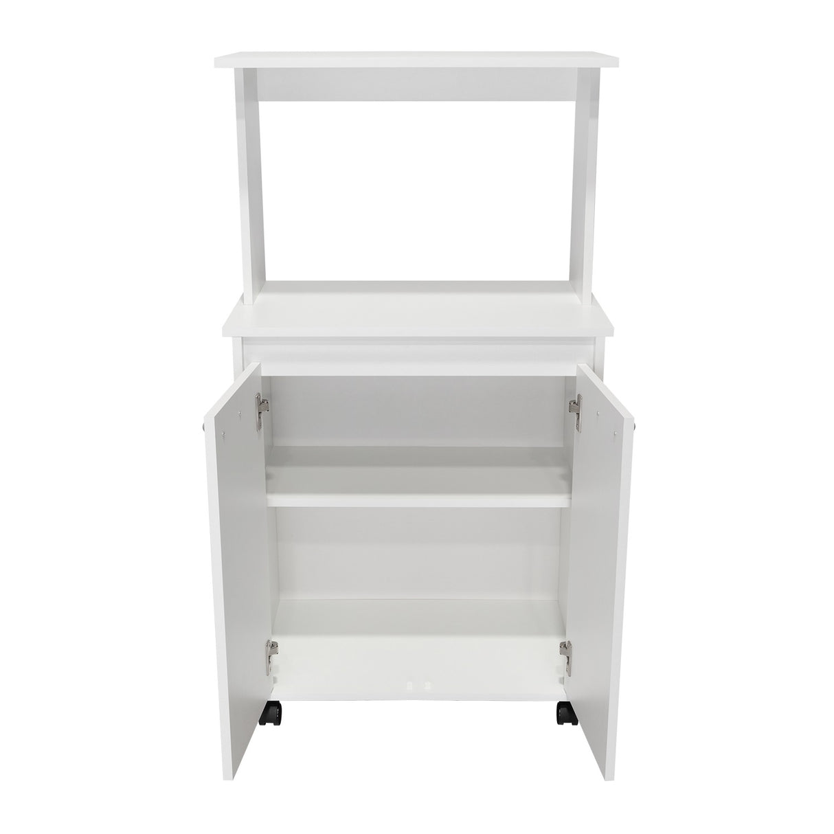 Mueble Microondas Blanco 63x113.5cm con Dos Entrepaños y Tres Compartimientos - Cocinas | Bylmo
