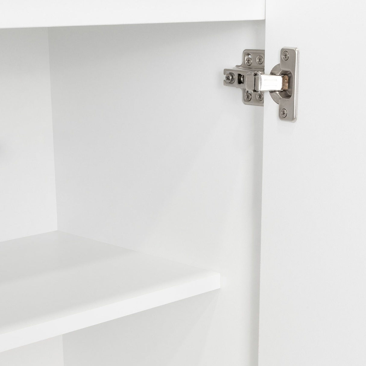 Mueble Microondas Blanco 63x113.5cm con Dos Entrepaños y Tres Compartimientos - Cocinas | Bylmo