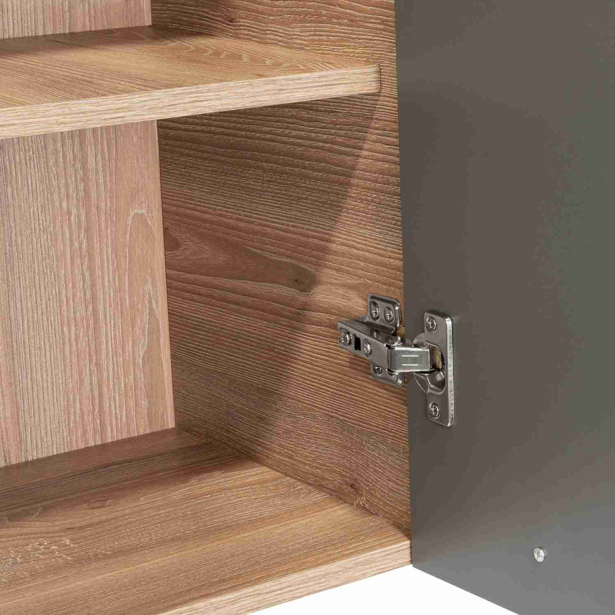 Mueble Superior de Cocina Miel y Plomo 150x60cm con Seis Puertas con Locero - Cocinas | Bylmo