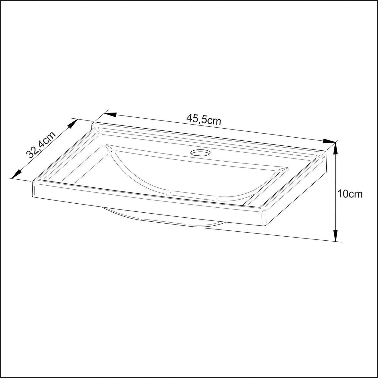 Mueble para Lavamanos Linz Teca 45x49cm Individual con Lavamanos y con con Una Puerta - Muebles para Baño | Bylmo