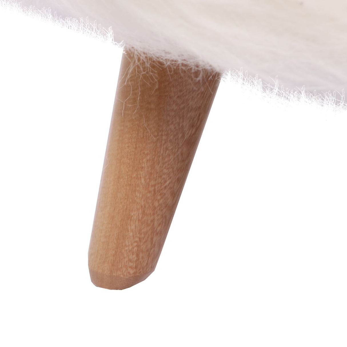 Puff Andy Blanco 31 cm con Patas de Madera - Sillas | Bylmo