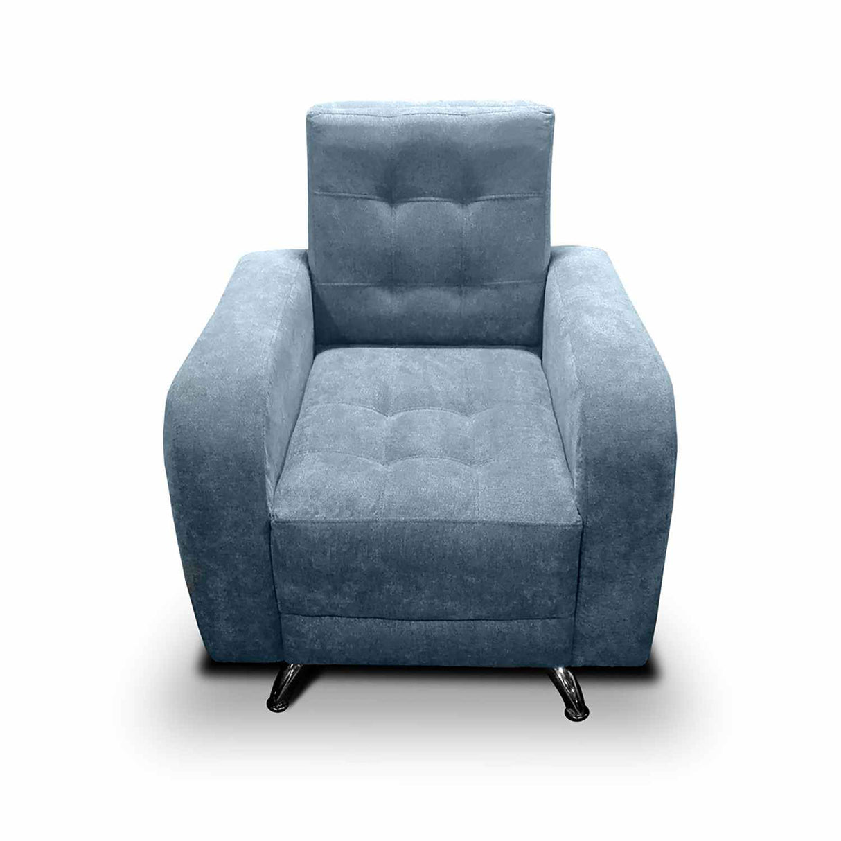 Poltrona Azalea Azul 80 cm de Tela sin Cojines Decorativos