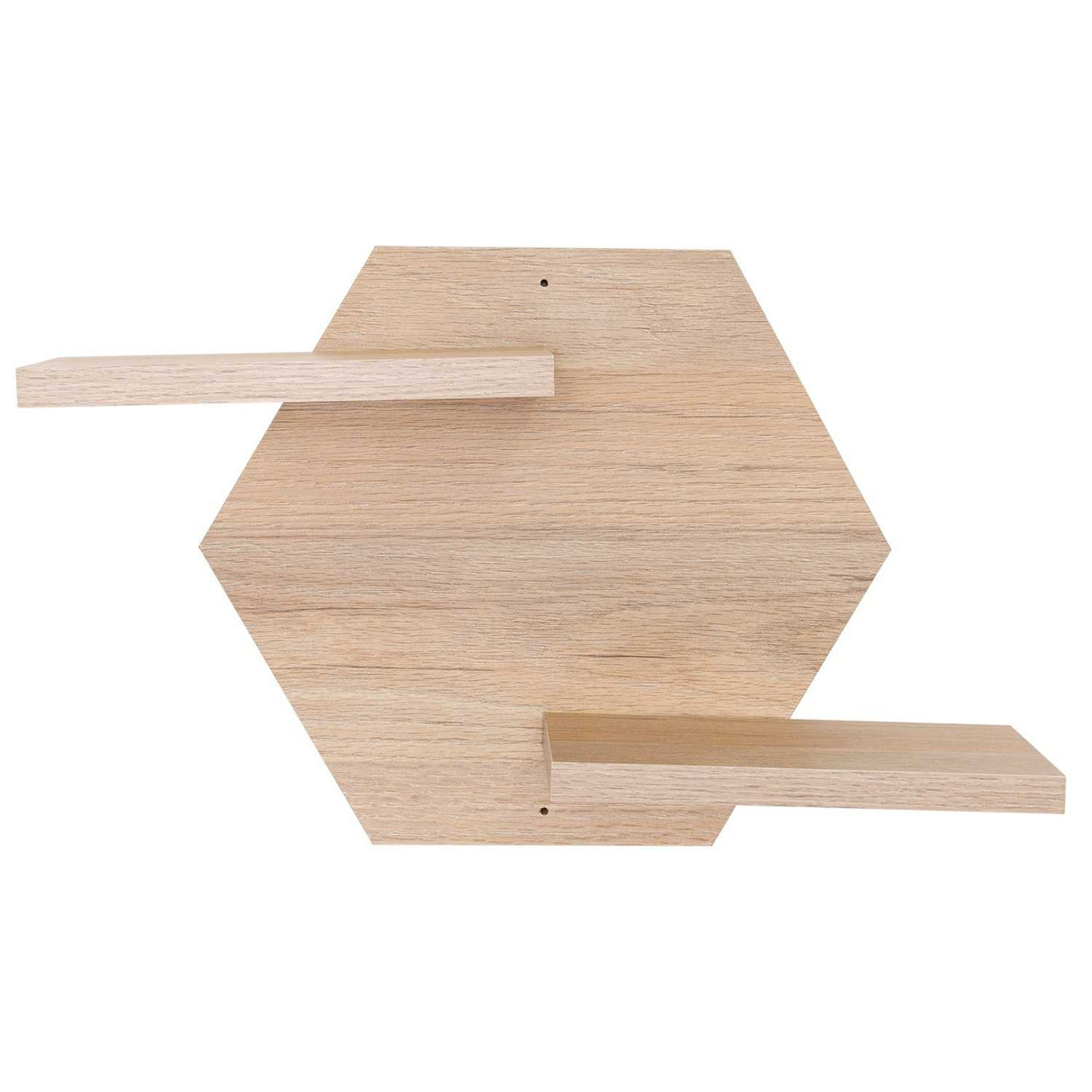 Repisa Faro Rovere y Wengue 37x25cm Hexagonal con Dos Entrepaños - Repisas y Percheros | Bylmo