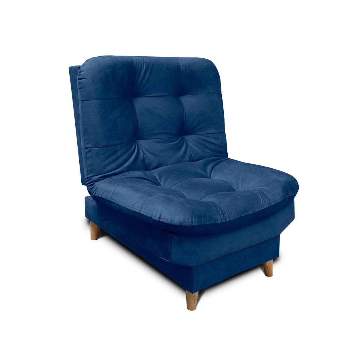 Sala Clic Clac Fendik Azul 210 cm con Sofá de 3 Puestos, 2 Poltronas Reclinables y Cojines Decorativos