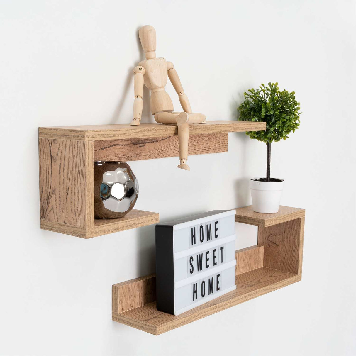 Set de 2 Repisas Santino Rovere 37x28cm Rectangular con Dos Entrepaños - Repisas y Percheros | Bylmo