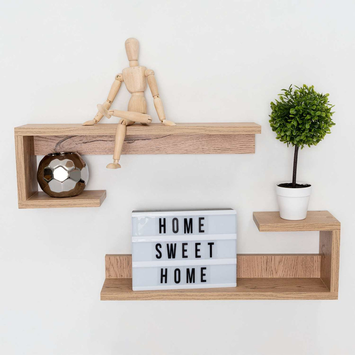 Set de 2 Repisas Santino Rovere 37x28cm Rectangular con Dos Entrepaños - Repisas y Percheros | Bylmo