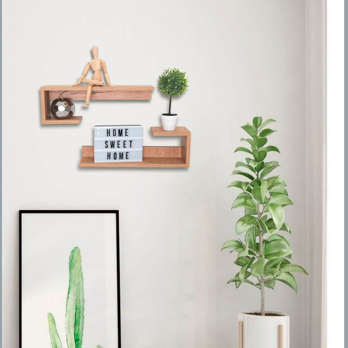 Set de 2 Repisas Santino Rovere 37x28cm Rectangular con Dos Entrepaños - Repisas y Percheros | Bylmo