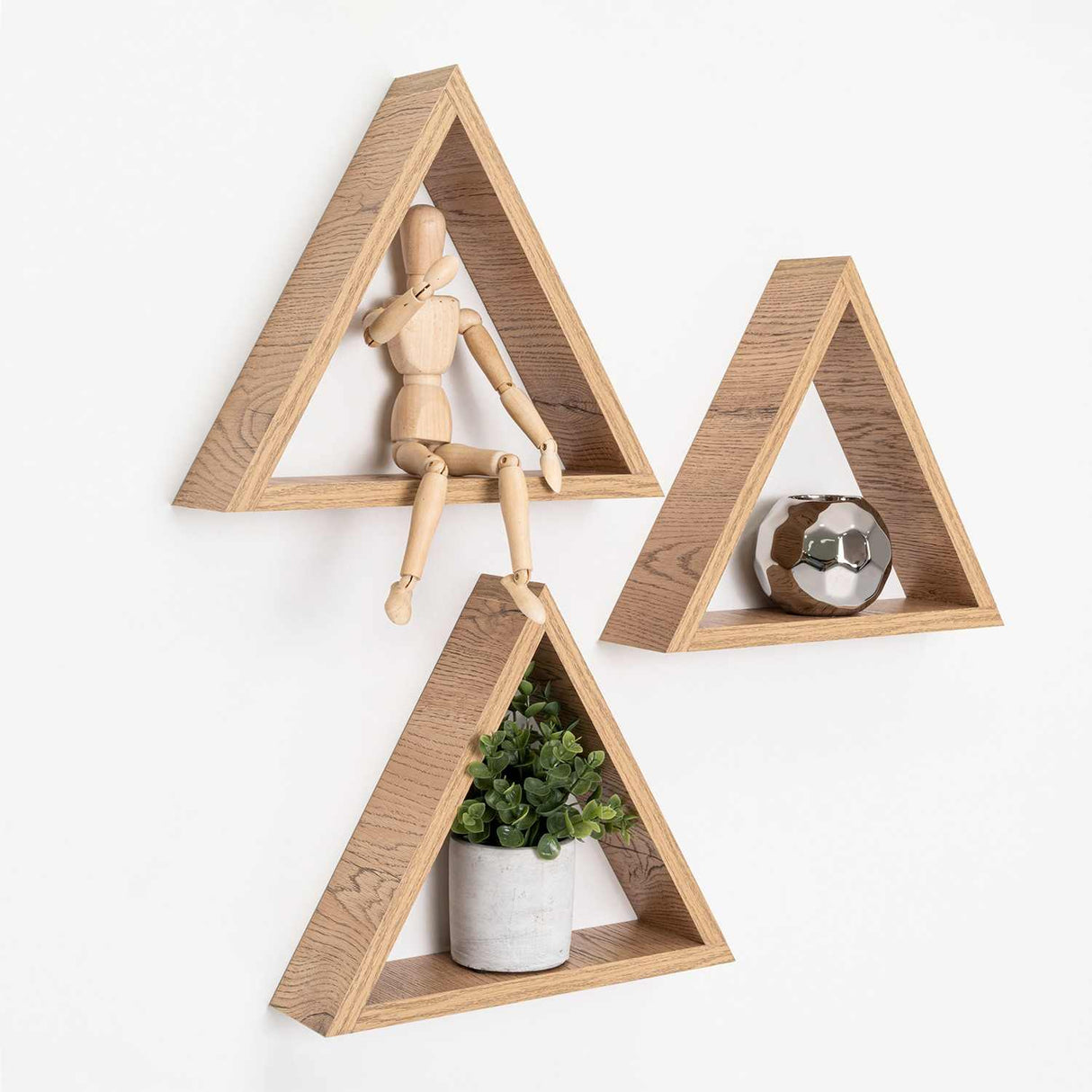 Set de 3 Repisas Rovere 30x30cm Triangular con Un Entrepaño - Repisas y Percheros | Bylmo