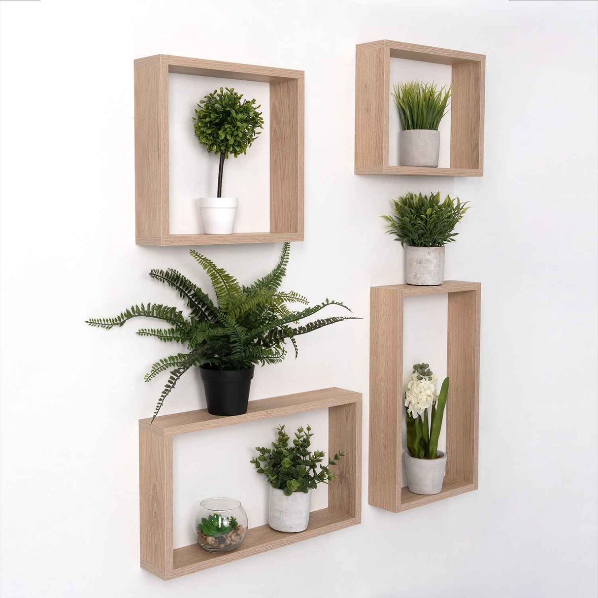 Set de 4 Repisas Zeus Rovere 46x26cm Rectangular con Un Entrepaño - Repisas y Percheros | Bylmo