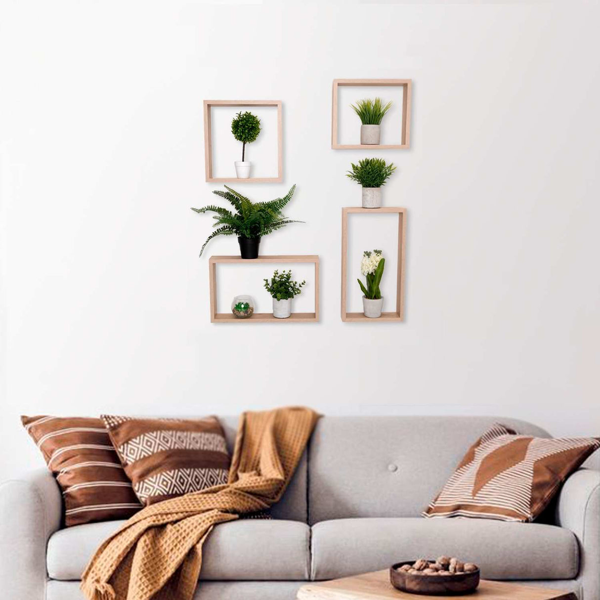 Set de 4 Repisas Zeus Rovere 46x26cm Rectangular con Un Entrepaño - Repisas y Percheros | Bylmo