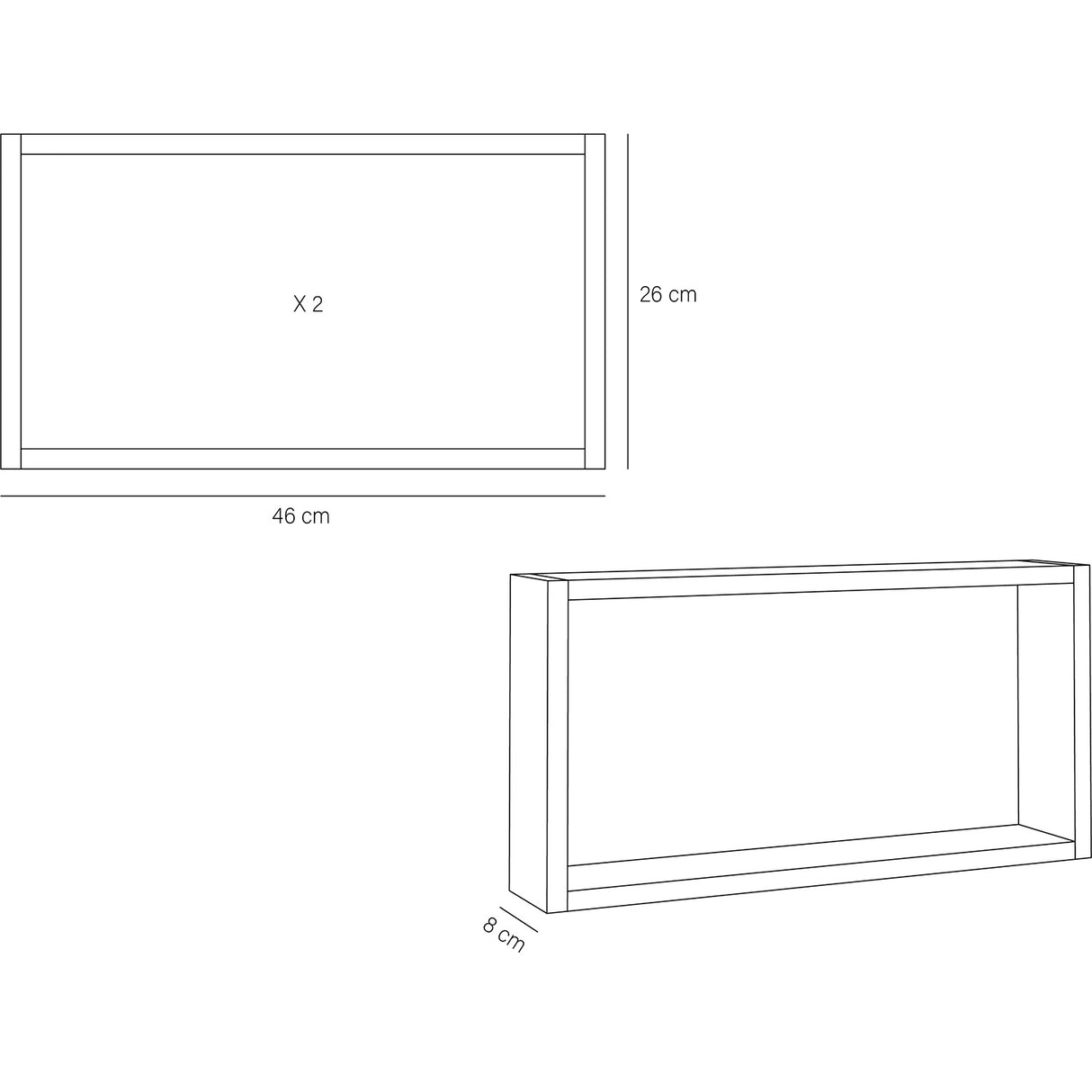 Set de 4 Repisas Zeus Rovere 46x26cm Rectangular con Un Entrepaño - Repisas y Percheros | Bylmo