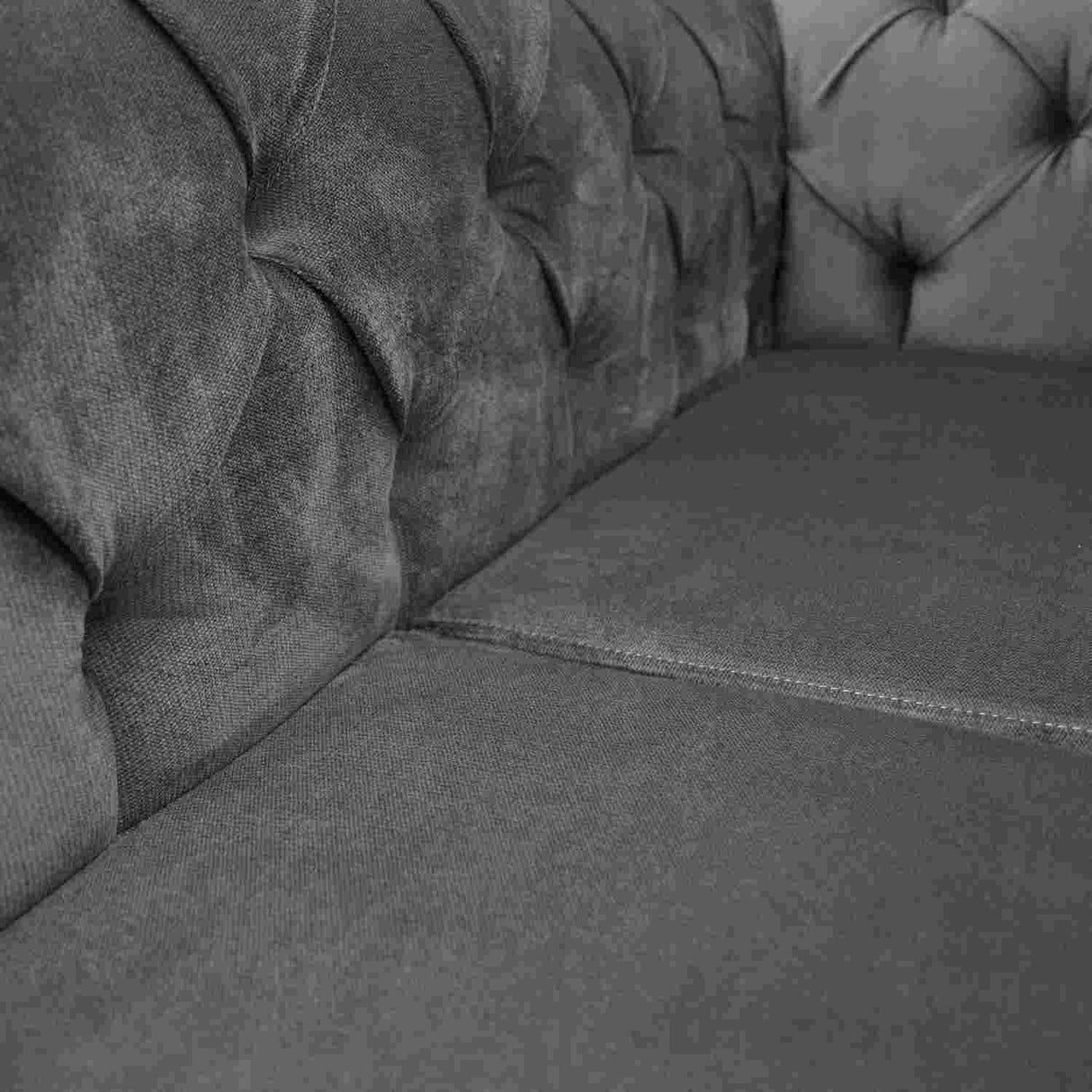 Sofá Chesterfield Gris 170x78cm De 2 Puestos con Apoya Brazos
