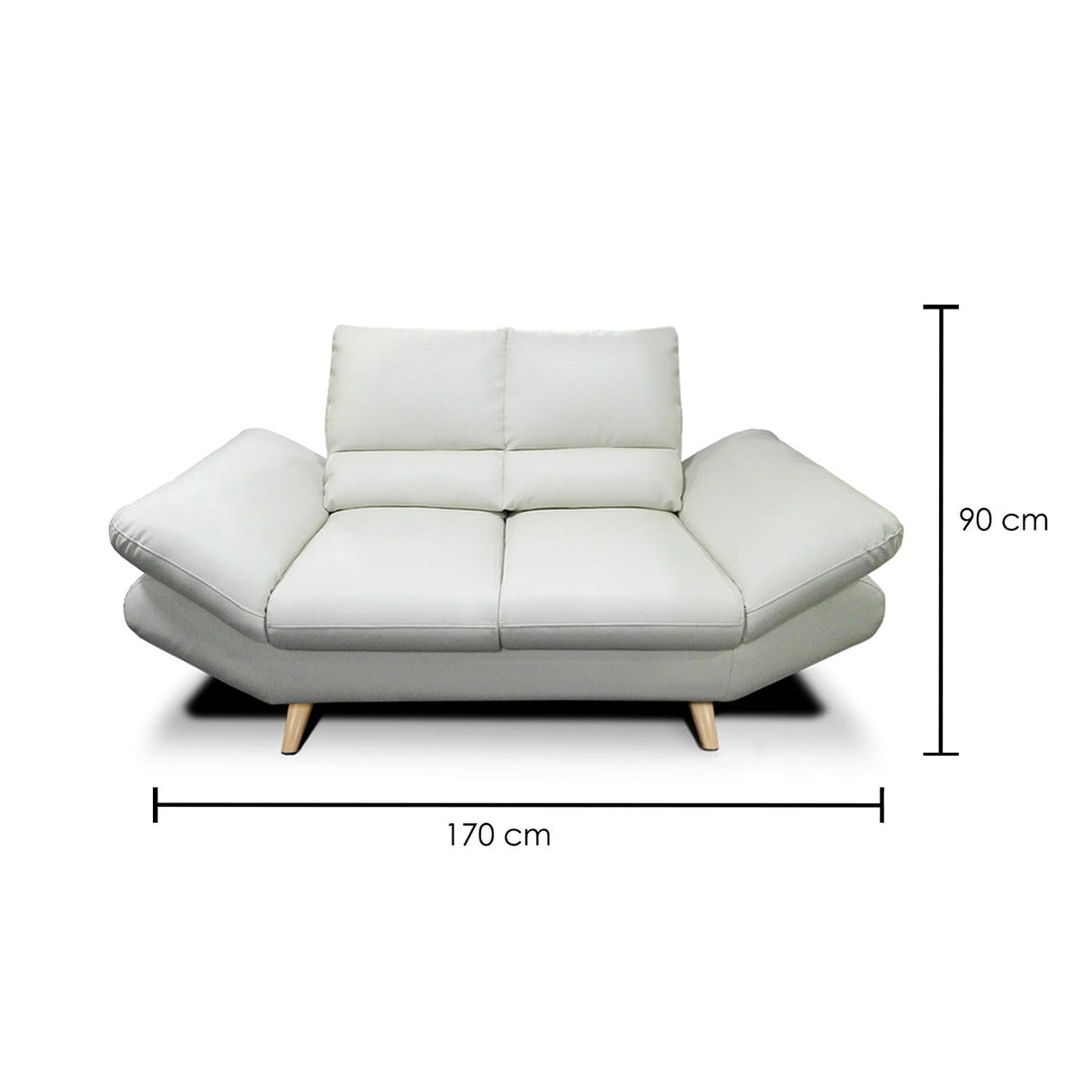 Sofá Galante Blanco Hueso 170x90cm De 2 Puestos sin Apoya Brazos