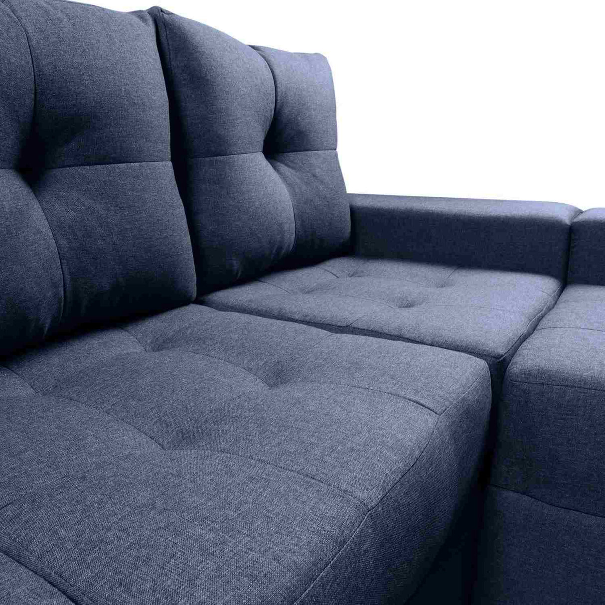Sofá en L Burano Azul 200x92cm De 4 Puestos con Apoya Brazos y Modular