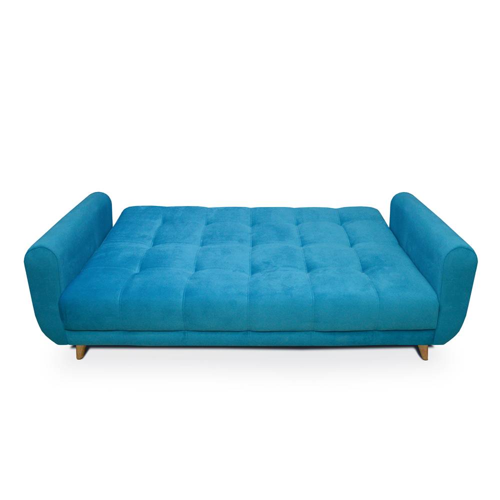 Sofá Cama Archer Azul 210x90cm De 3 Puestos Reclinable con Apoya Brazos