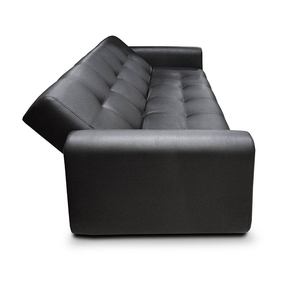 Sofá Cama Archer Negro 210x95cm De 3 Puestos Reclinable con Apoya Brazos
