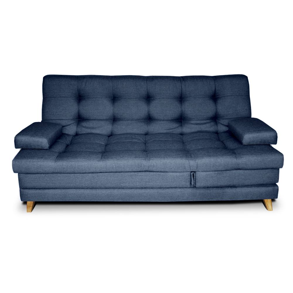Sofá Cama Balmain Plomo 190x95cm De 3 Puestos Reclinable con Apoya Brazos
