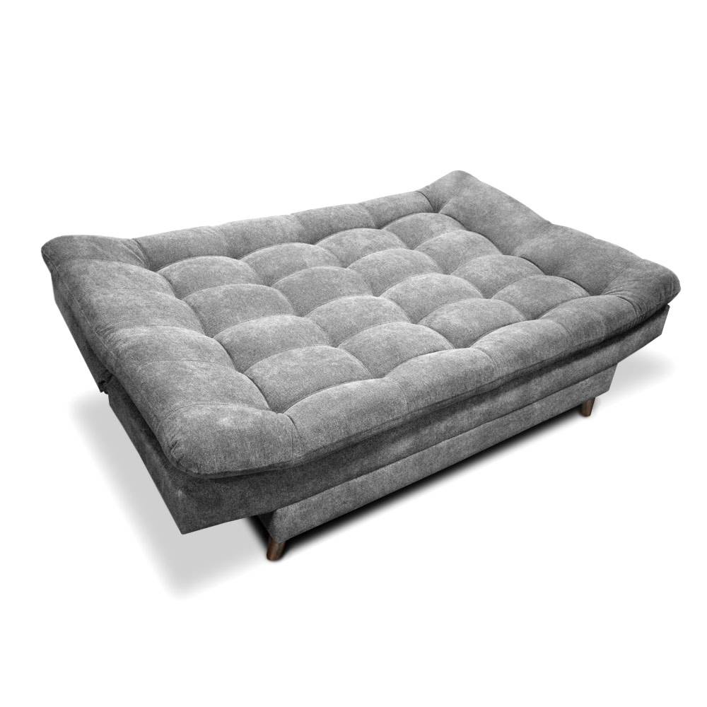 Sofá Cama Carvallo Gris 185x95cm De 3 Puestos Reclinable sin Apoya Brazos