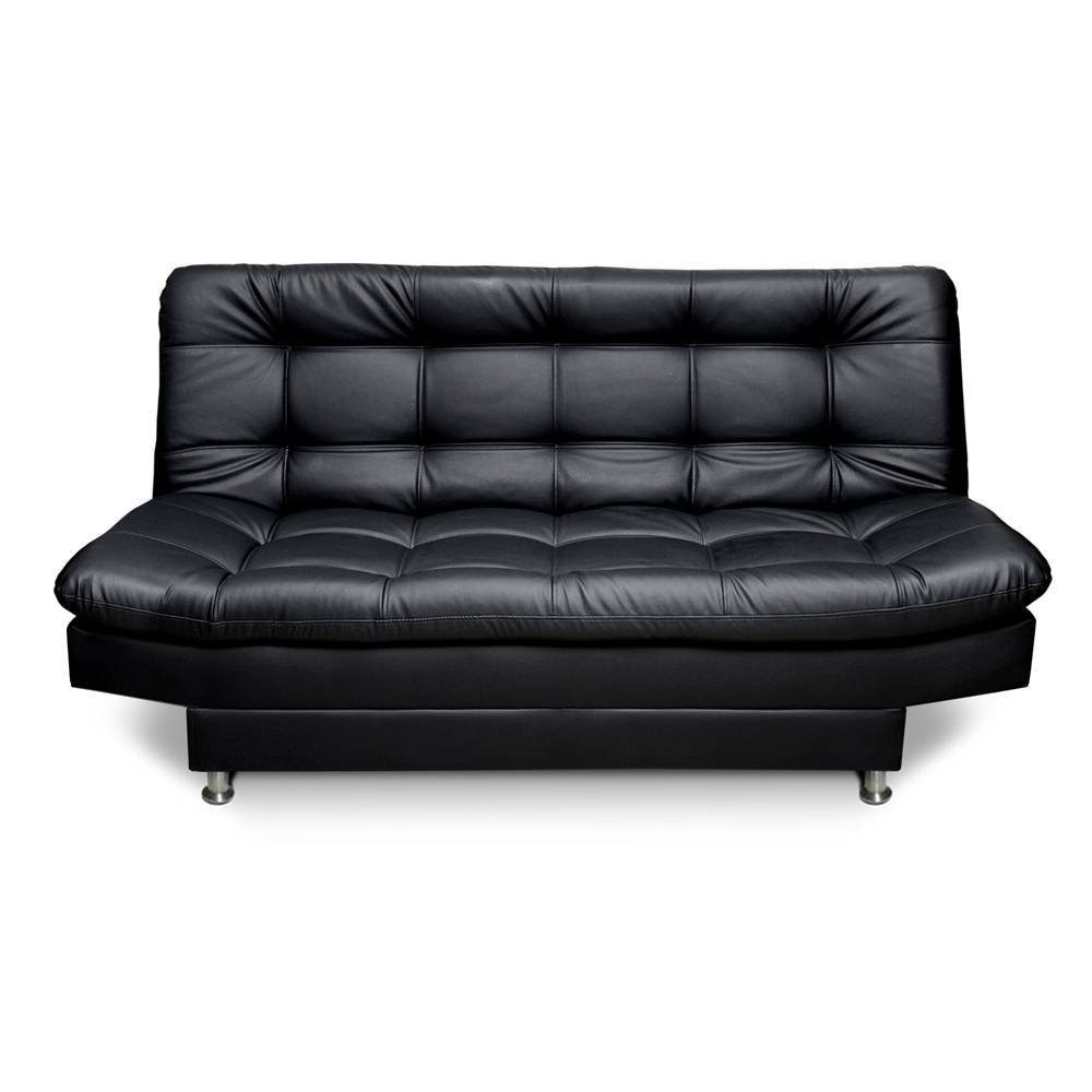 Sofá Cama Carvallo Negro 185x95cm De 3 Puestos Reclinable sin Apoya Brazos
