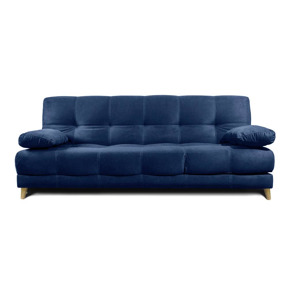 Sofá Cama Martins Azul 190x90cm De 3 Puestos Reclinable con Apoya Brazos