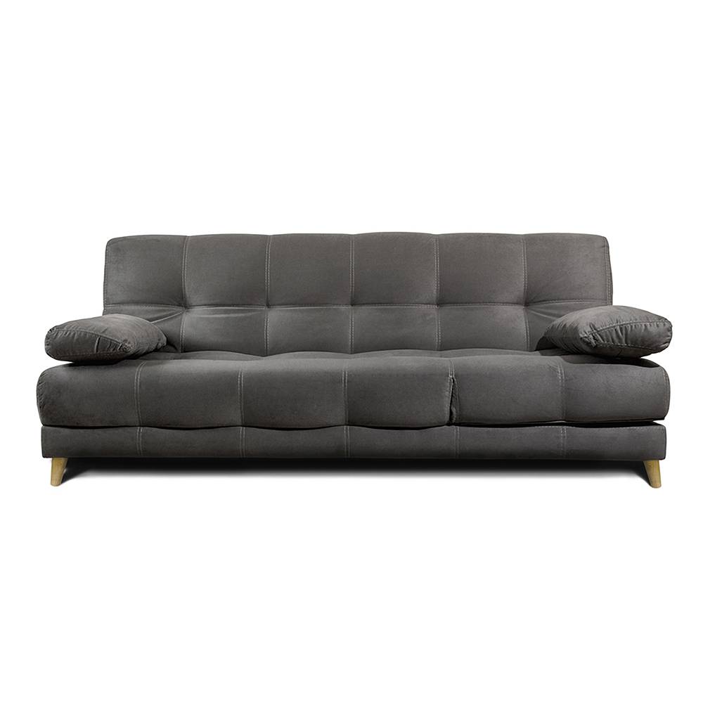 Sofá Cama Martins Gris 190x90cm De 3 Puestos Reclinable con Apoya Brazos