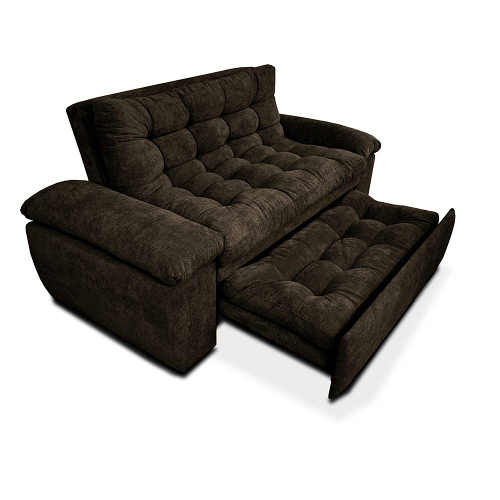Sofá Cama Mirano Cafe 190x95cm De 3 Puestos Reclinable con Apoya Brazos