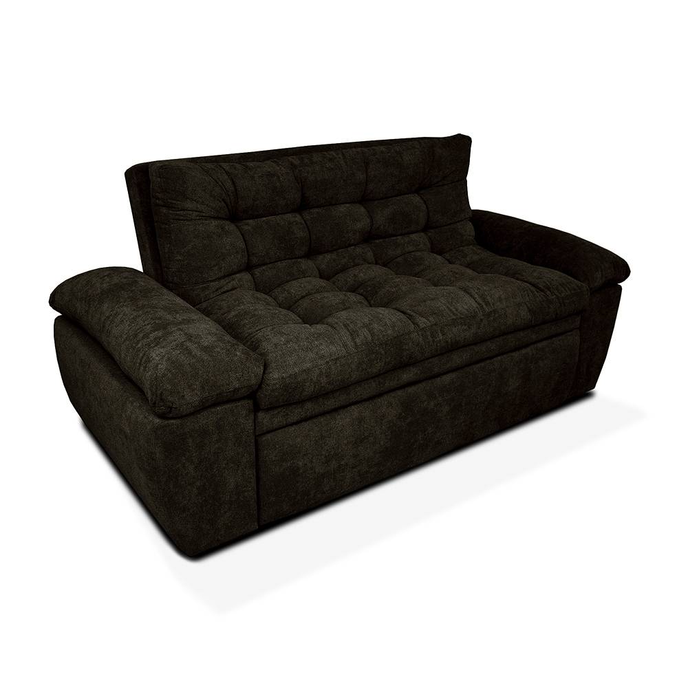 Sofá Cama Mirano Cafe 190x95cm De 3 Puestos Reclinable con Apoya Brazos