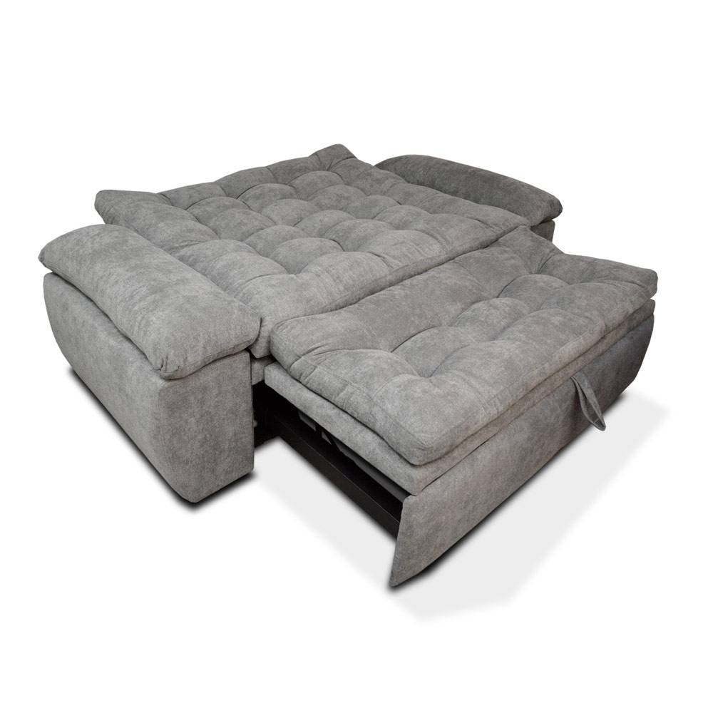 Sofá Cama Mirano Gris 190x95cm De 3 Puestos Reclinable con Apoya Brazos