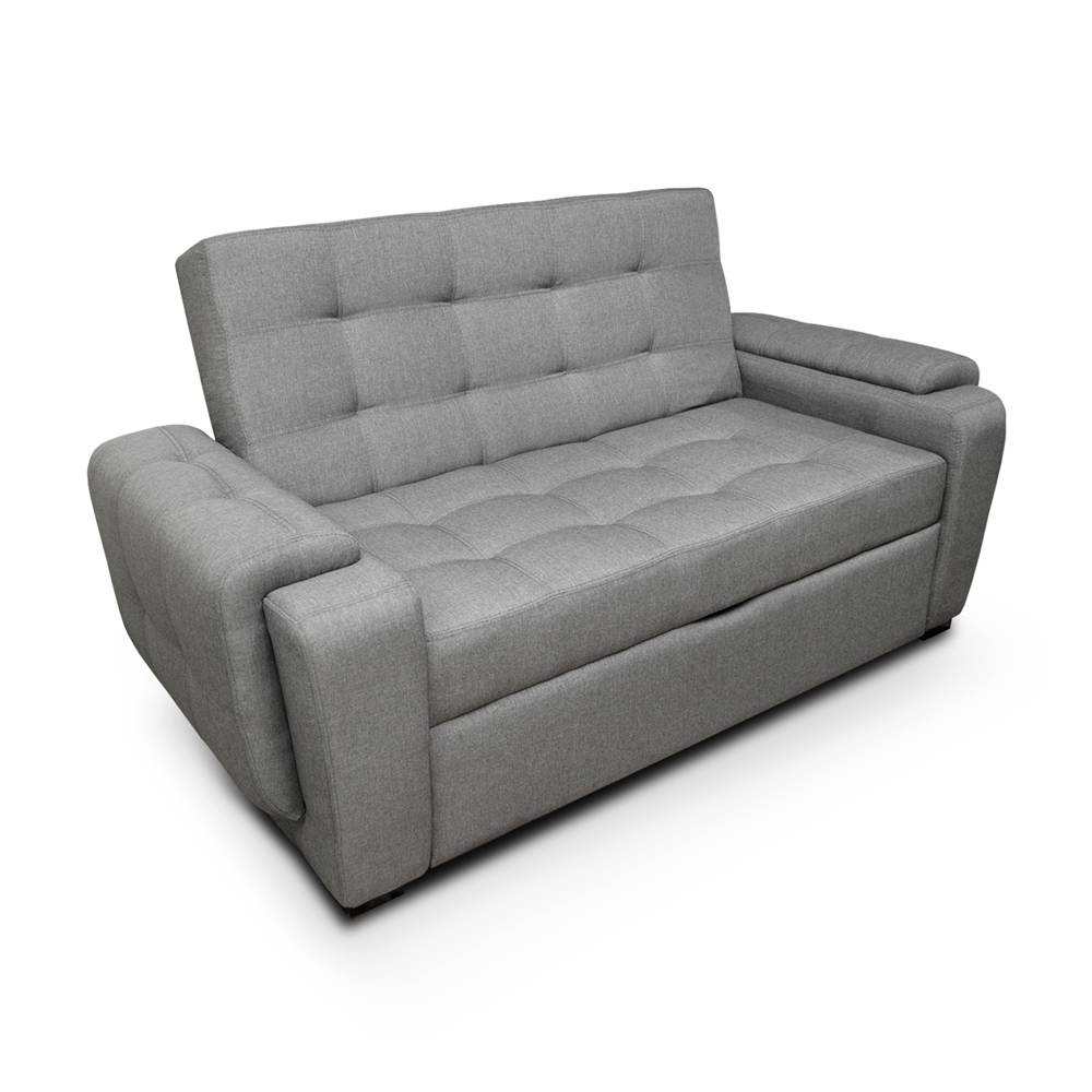 Sofá Cama Vignelli Gris 185x85cm De 3 Puestos Reclinable con Apoya Brazos
