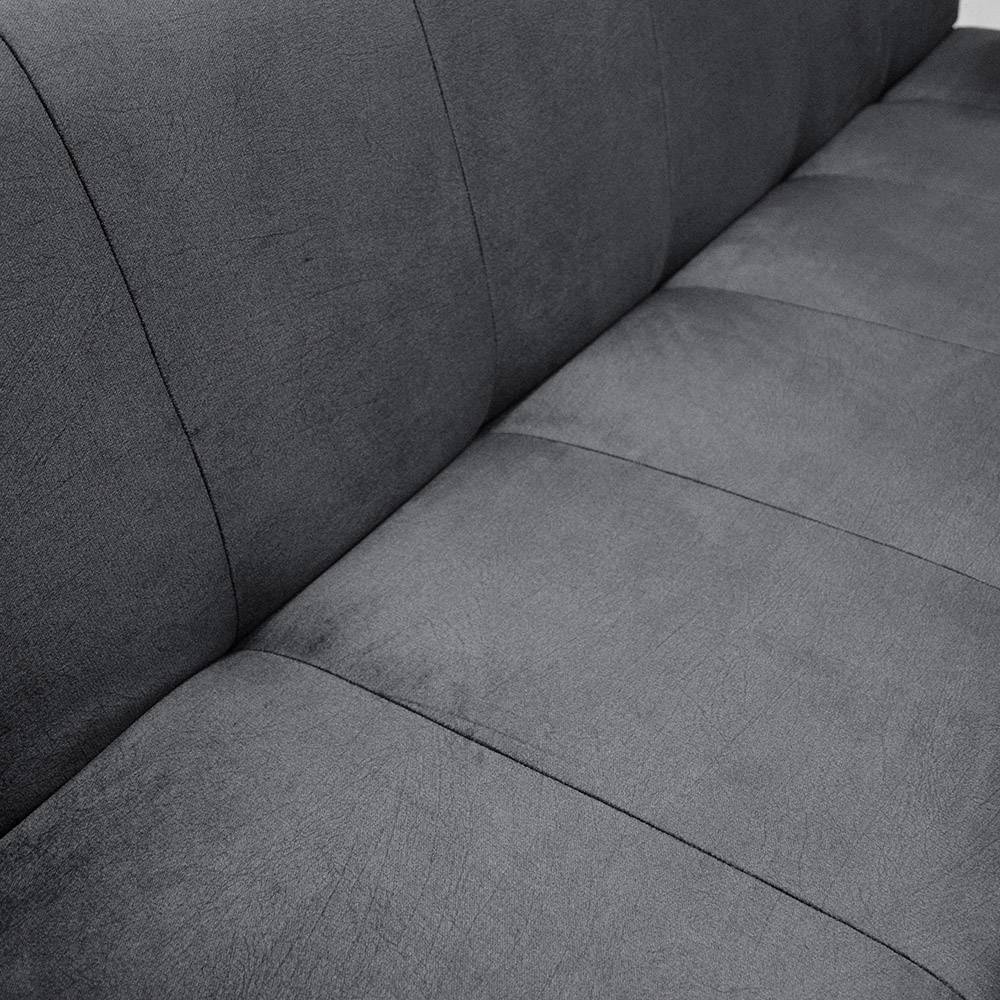 Sofá Cama Sabath Gris 180x81cm De 3 Puestos Reclinable sin Apoya Brazos