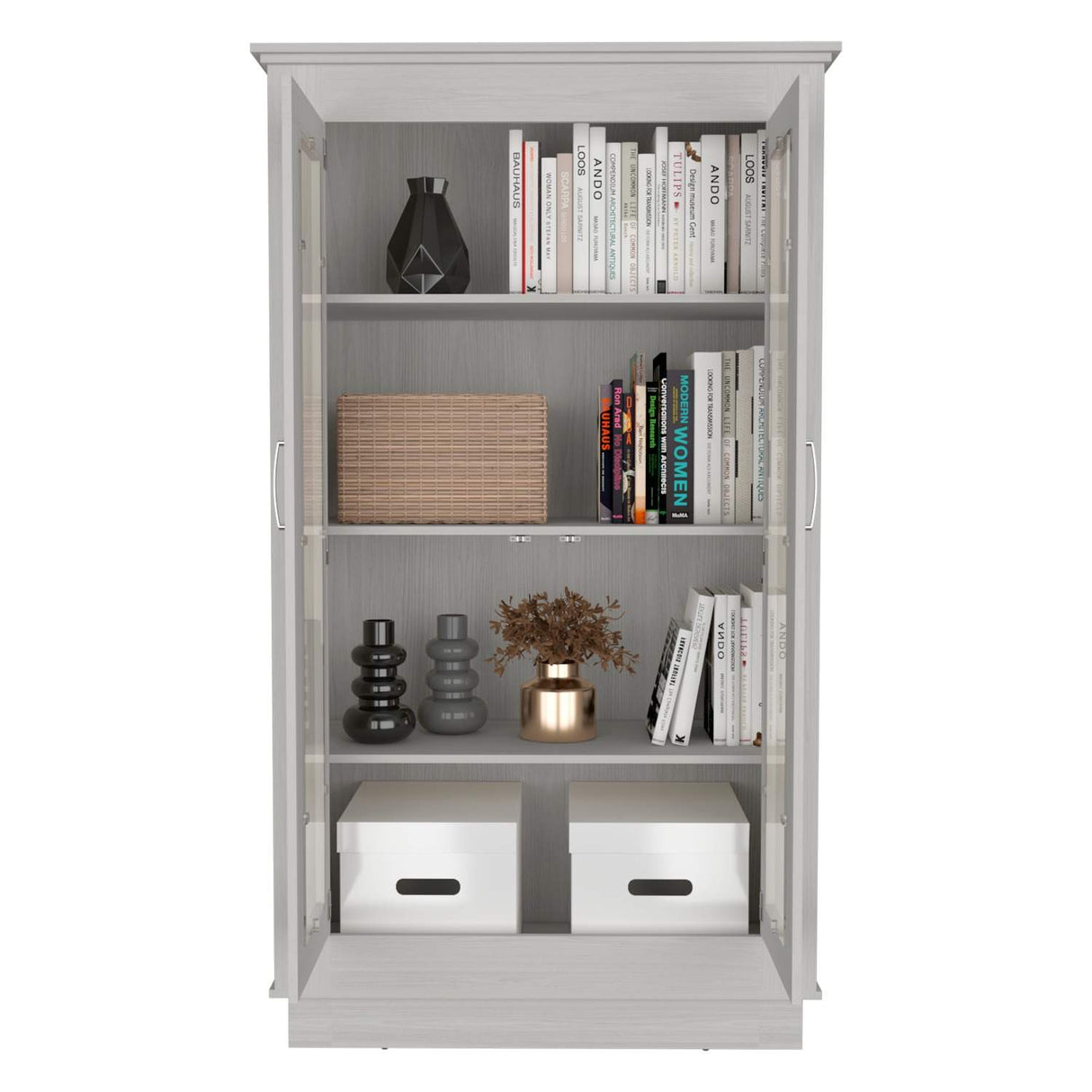 Vitrina Alcamo Niebla 103x180cm con Cuatro Compartimientos - Bifes | Bylmo