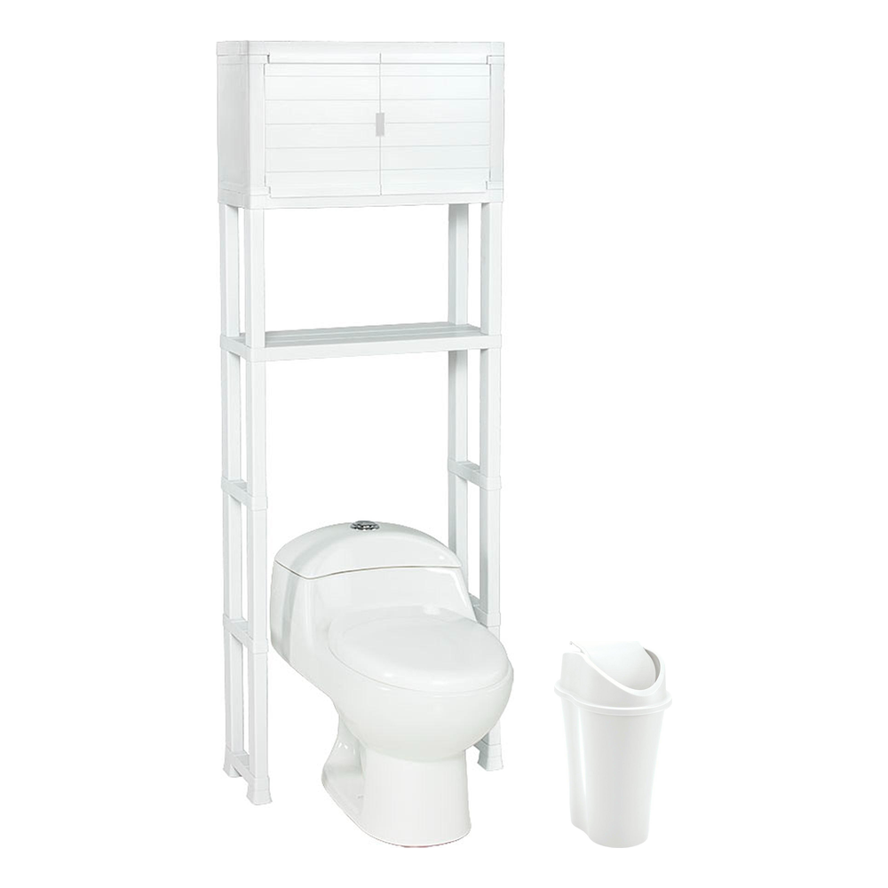 Combo Organizador de Baño Rimax Blanco y Papelera Style Blanco 10 L