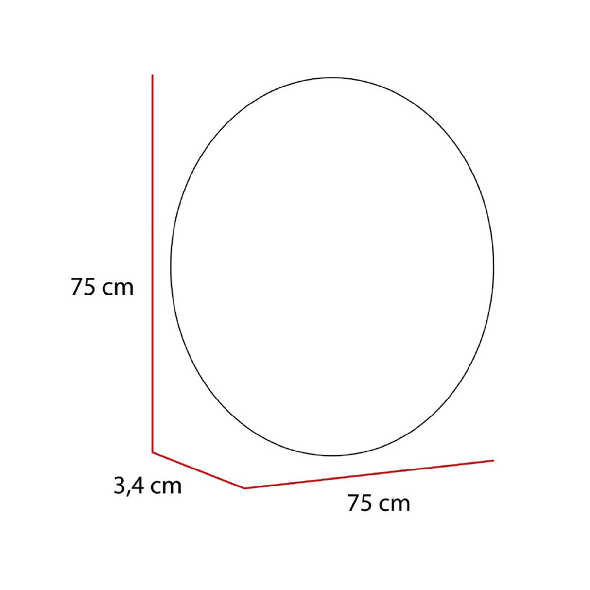 Espejo de Baño Capri Plateado 75x75cm Redondo y con Iluminiación Led - Espejos Decorativos | Bylmo