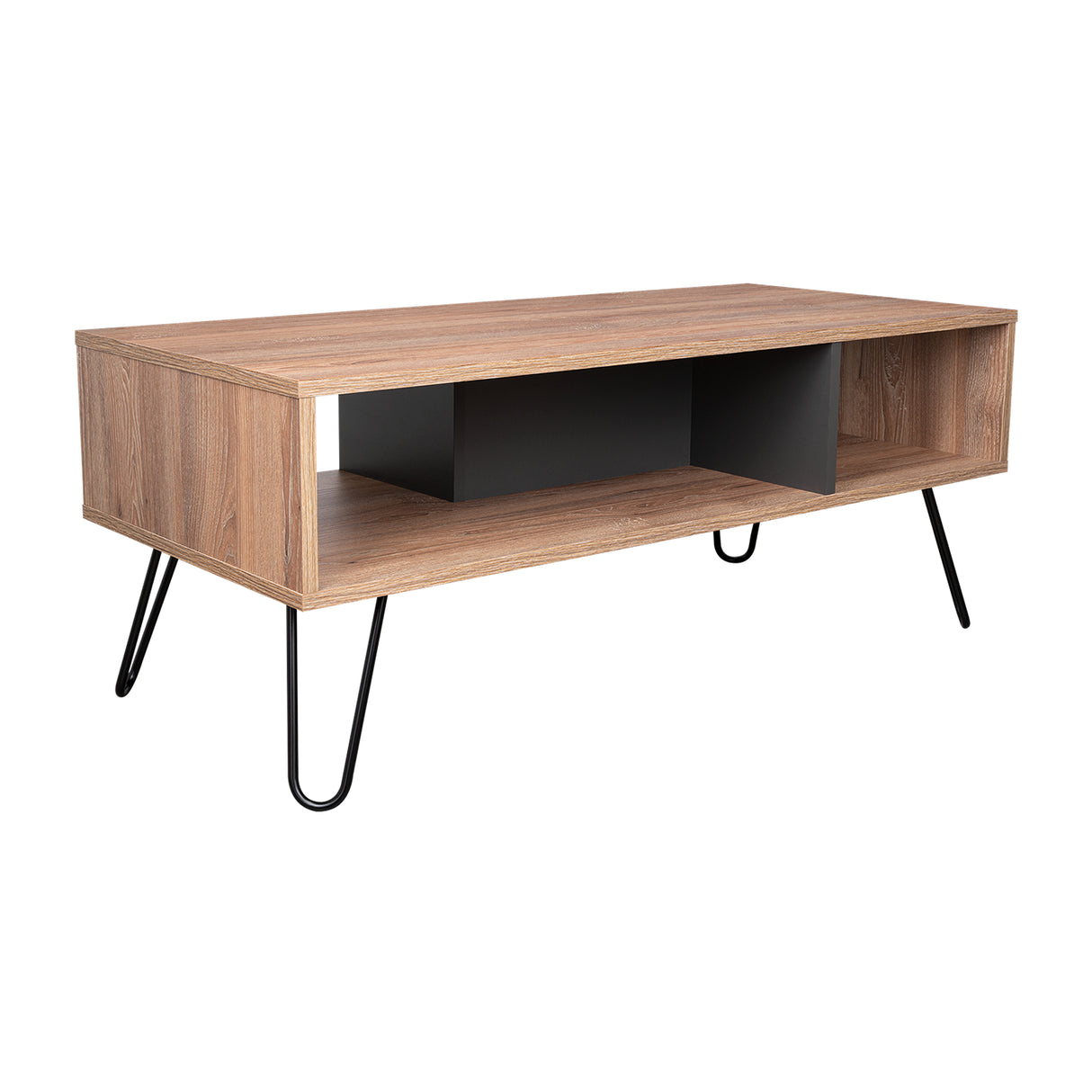 Mesa de Centro Vassel Miel 101x40cm Rectangular con Patas y con Compartimientos - Mesas | Bylmo