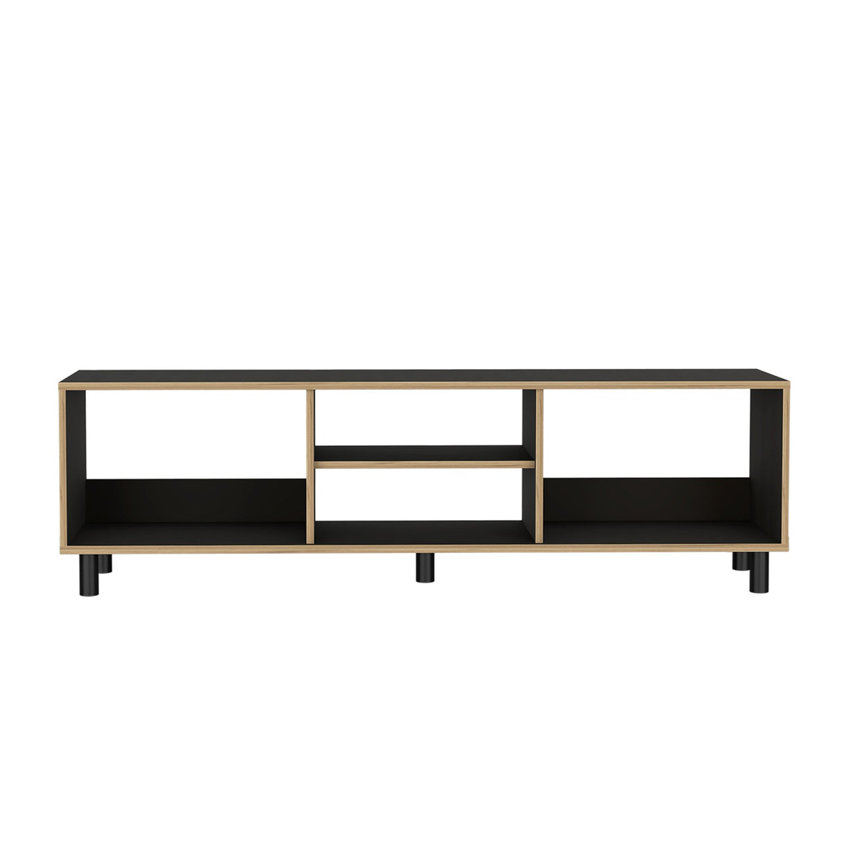 Rack de TV Tunez Wengue y Cafe Claro 160x160cm Para TV Hasta 70 Pulgadas sin Cajones y con Patas - Muebles de TV | Bylmo
