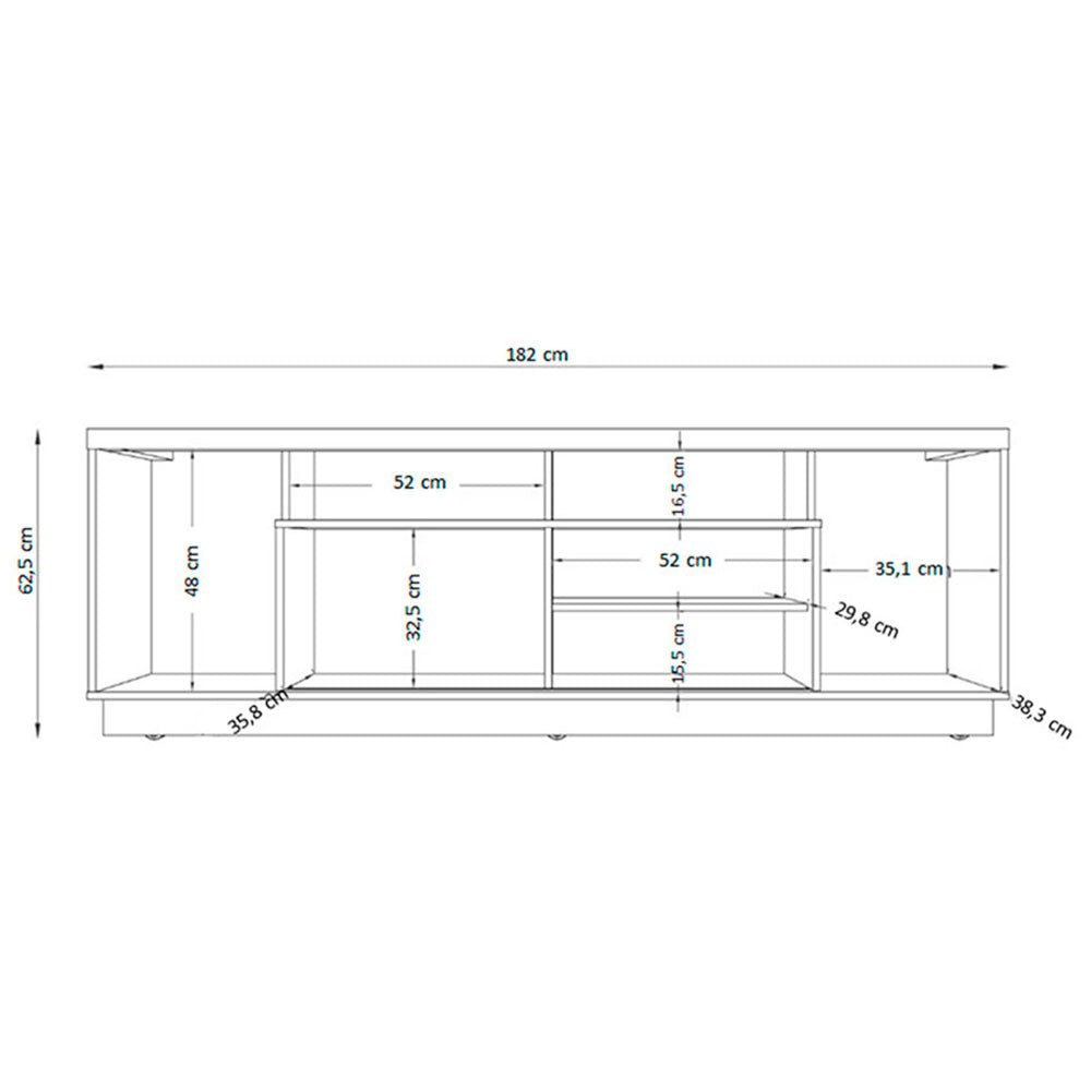 Rack Adria Sepia 182 cm con Una Puerta - Muebles para TV | Bylmo