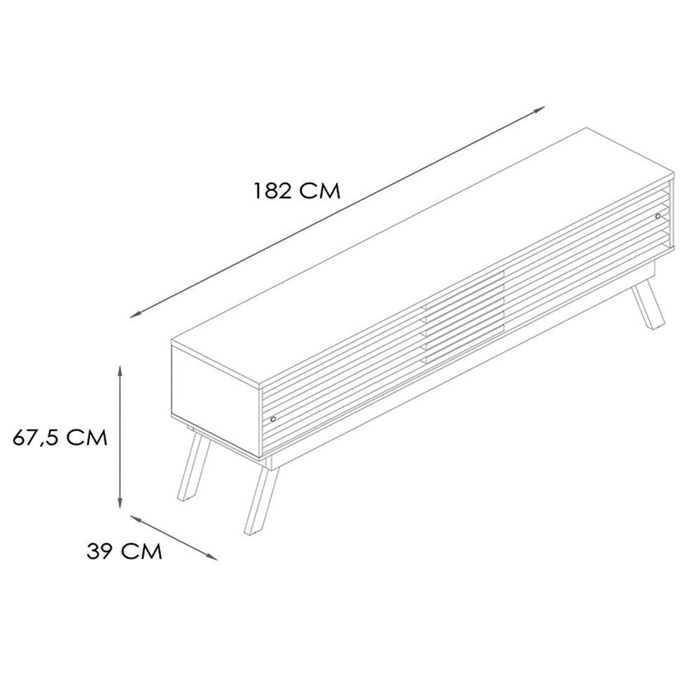 Rack Frizz Cafe y Blanco 182 cm con Dos Puertas - Muebles para TV | Bylmo