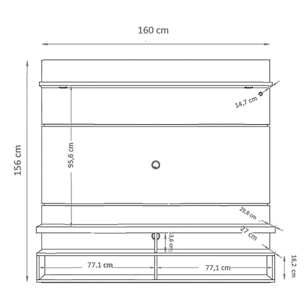 Panel Lana Miel y Blanco 182 cm con Luz Led - Muebles para TV | Bylmo